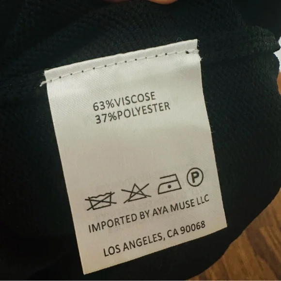 AYA MUSE Gigi Knit Dress Black Side Cut Out Size Small Luxury Minimalist - Picture 11 of 12